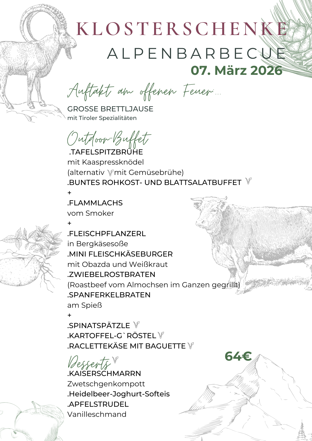 Restaurant Kloster Pfalzel ALPENBARBECUE 07. März