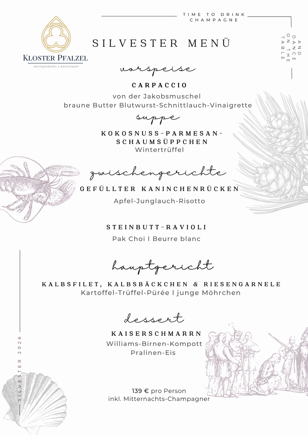 Restaurant Kloster Pfalzel SILVESTER 2026 Restaurant Kloster Pfalzel SILVESTER 2026