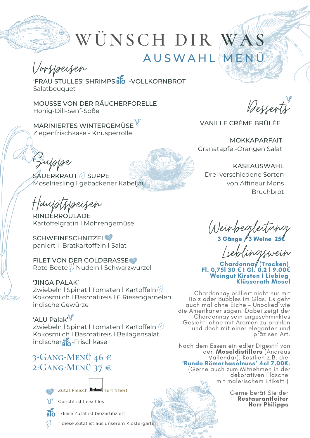 Saisonempfehlung /Gruppenkarte (7 bis 12 Personen)