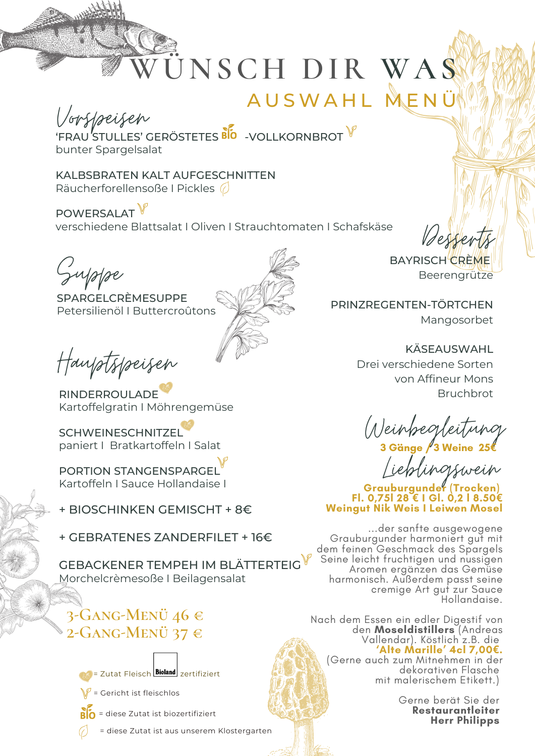 AKTUELLE Saisonempfehlung /Gruppenkarte (7 bis 12 Personen)